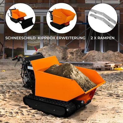 Mini Raupendumper Motorschubkarre Dumper Schubkarre Benzin 500kg 9PS Kipper