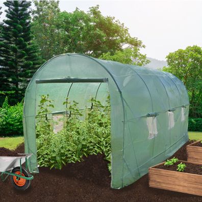 Polytunnel mit Folie Gewächshaus Treibhaus Tomatenhaus Pflanzenhaus Folientunnel 25mm