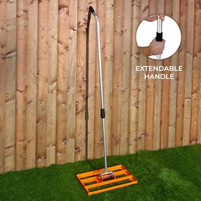 Rasenrakel 50cm Levelingrake Rasen Rakel Rake Stahl Orange 1.9m Flächenebener