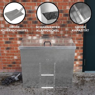 Kohleeimer 500kg Bunker Verzinkter Stahl Rost- und Nagetierbeständig