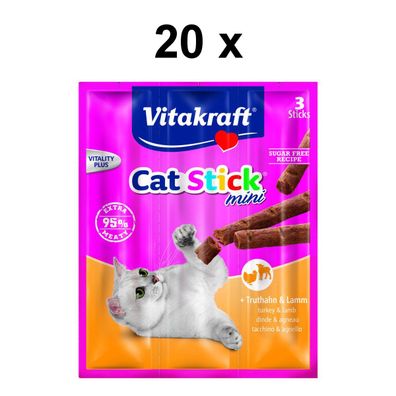 Vitakraft Katzensnack Cat-Stick mini Truthahn & Lamm - 60 x 6g