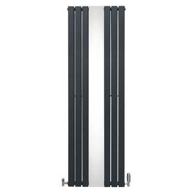 Paneelheizkörper + Spiegel & Chrom Thermostatventile Anthrazitgrau 1800 x 565mm