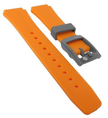 Q&Q SmileSolar | Uhrenarmband 18mm Kunststoff Orange/Grau 31078