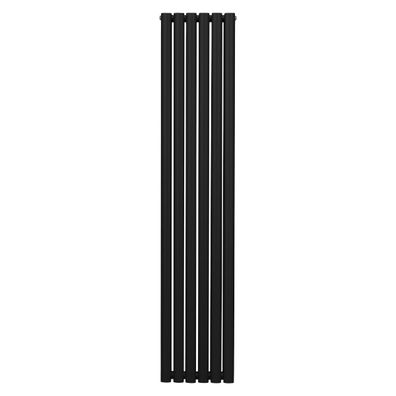 Röhrenheizkörper Oval Zentralheizung Modern Vertikal Schwarz 1800 x 360mm