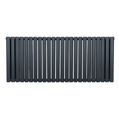 Röhrenheizkörper Oval Zentralheizung Modern Horizontal Anthrazitgrau 600 x 1440mm