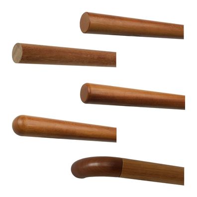 TIBU Kambala Iroko Handlauf Holz Ø 42 mm Geländer Treppe mit Holzenden ohne Halter