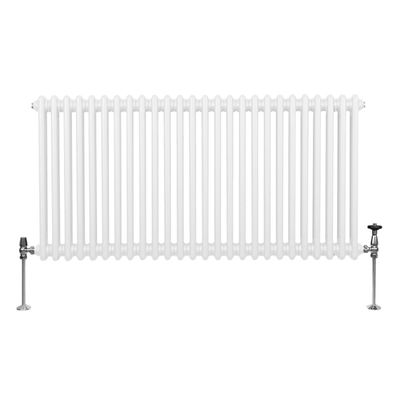 Traditioneller 2-Spalten-Heizkörper Zentralheizung Horizontal Weiß 600 x 1192mm