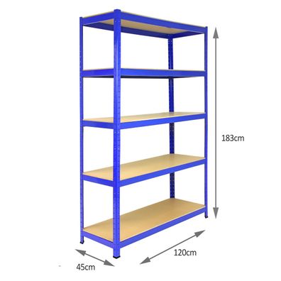 T-Rax 120cm Lagerregal Garagenregal Werkstatt Stahlregal Kellerregal Regal Blau