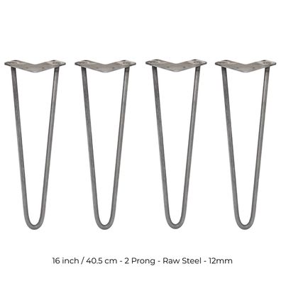 4 x 40.5cm 2 Streben Hairpin Legs Tischbeine Möbelbeine Stuhlbeine 12mm D Rohstahl