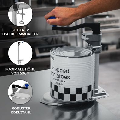 Profi Tischdosenöffner Catering Küche Gastronomie Gastro Edelstahl Büchsenöffner