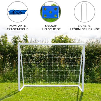 Fußballtor Goal 2,4x1,8m Allwetter Fußballtraining Netz für Garten Park Outdoor