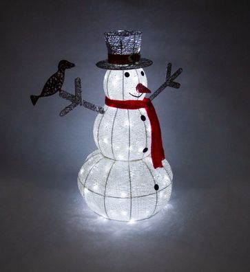 89cm Beleuchteter Schneemann Weihnachten Dekoration Advent 100 LEDs Timer