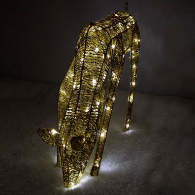 Beleuchtetes Rentier Reh LED Weihnachtsdeko kaltweiß Dekoration Zeitschaltuhr Advent