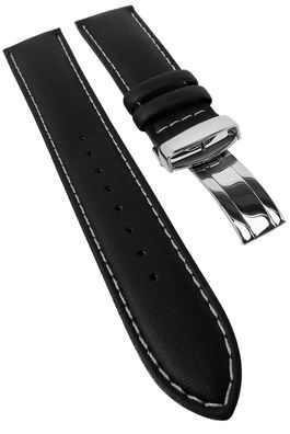 Casio Uhrenarmband Edifice 22mm | Leder schwarz mit Kontrastnaht EF-336L