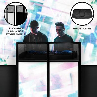 DJ Booth System Ständer Kabine Tisch Faltbar Mobil Setup Disco Schwarz Weiß