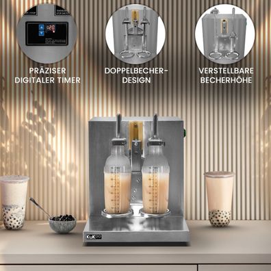 Auto Milchtee Shaker Maschine Doppelkopf Getränkemixer Bubble Boba Tea Cocktail