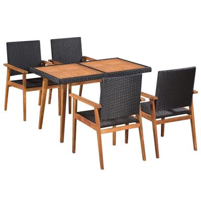 Garten Essgruppe Poly Rattan Garnitur Sitzgruppe Essplatz-Set