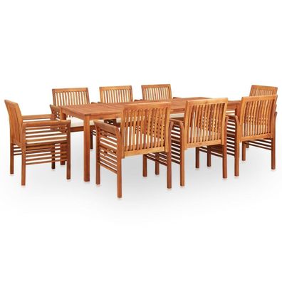 Garten-Essgruppe mit Auflagen Massivholz Akazie Garnitur Sitzgruppe Essplatz-Set