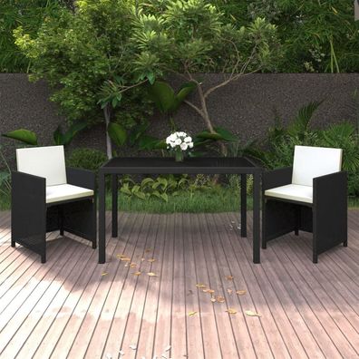 Garten Essgruppe mit Kissen Poly Rattan Gartengruppe Sitzgruppe Outdoor