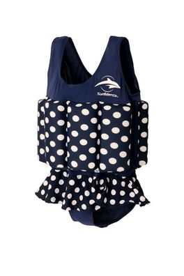 Konfidence Badeanzug Float Suit mit integriertem Auftrieb Navy Polka Dot Schwimmh