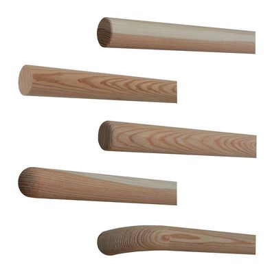 TIBU Handlauf Holz Lärche unbehandelt Ø 42mm Geländer Treppe Holzenden ohne Halter