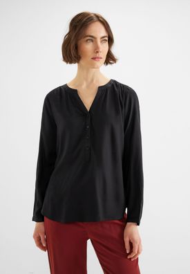 Street One Bluse in Unifarbe in Black