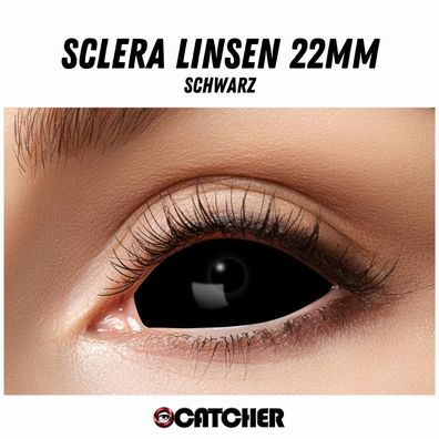 1 Paar weiche Sclera Black Eye Kontaktlinsen 22mm Durchmesser