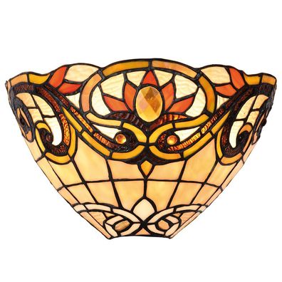 LumiLamp Wandleuchte Tiffany 30x15x20 cm Gelb Braun Metall Glas Dreieck