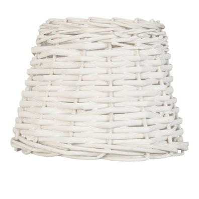 Clayre & Eef Lampenschirm Ø 20x15 cm Weiß Rattan Rund