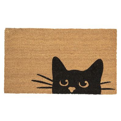 Clayre & Eef Türmatte 75x45 cm Braun Gummikokosfaser Rechteck Katze (Gr. 75x45x1 cm)