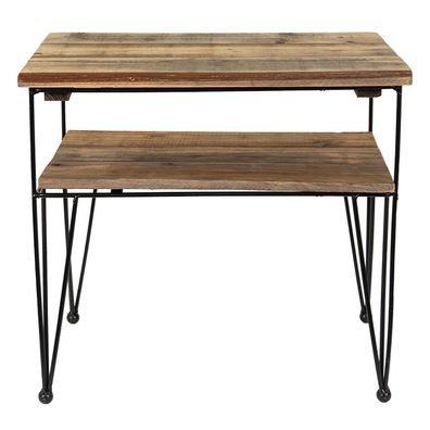 Clayre & Eef Beistelltisch 38x26x36 cm Braun Holz (Gr. 38x26x36 cm)