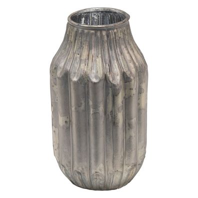 Clayre & Eef Vase 5x8x15 cm Grau Glas (Gr. 5x6x14 cm)