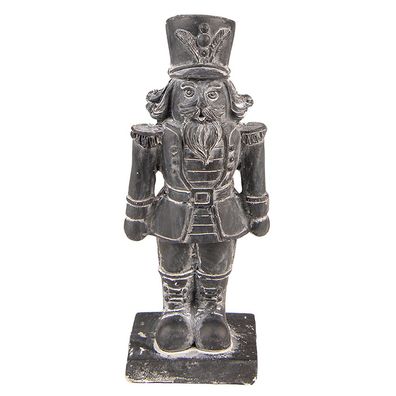 Clayre & Eef Figur Nussknacker 16 cm Grau Polyresin (Gr. 6x5x16 cm)