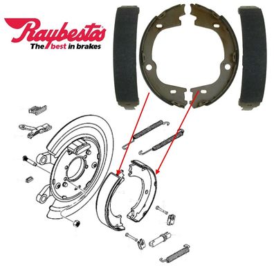 hinten Handbremsbacken Ram 1500 Bj:09-24 (Gen.4) (mit 5-Loch Bremsscheibe)