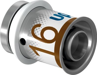 Uponor Endstück S-Press PLUS aus Messing, verzinnt 16mm