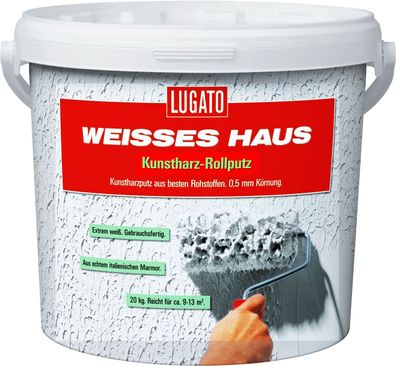 20kg Lugato Weisses Haus Kunstharz-Rollputz