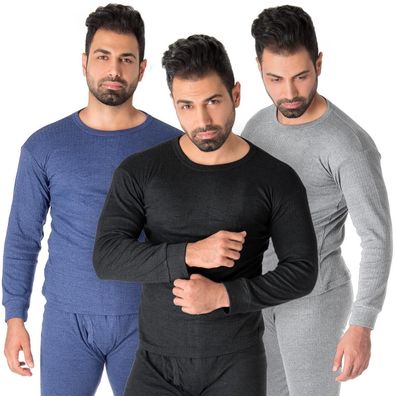 Thermounterhemd Herren 3er Pack | Thermo Unterhemd mit Innenfleece | 3 Stück langa