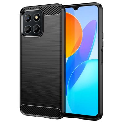 Carbon Case Hülle kompatibel mit Oppo Reno 11F 5G flexible Silikon Carbon Hülle