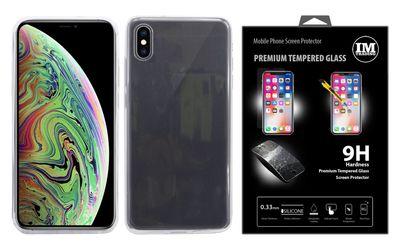 Hülle Silikon Case Tasche Cover + 9H Schutz Panzerfolie Glas kompatibel mit iPhone