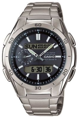 Casio Funkuhr WVA-M650TD-1AER Solar Armbanduhr Titanarmband