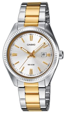 Casio Damenuhr Armbanduhr Bicolor LTP-1302PSG-7AVEG