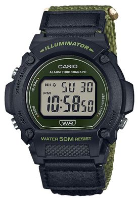 Digitaluhr Casio Armbanduhr digital Textilarmband W-219HB-3AVEF