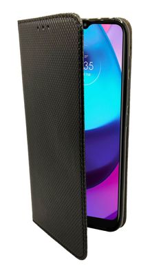 Elegante Buch-Tasche Hülle Smart Magnet kompatibel mit Motorola MOTO E20 Leder