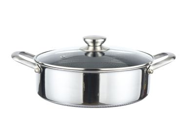 Edelstahl Wabenstruktur Kochtopf Induktion Ø28cm Topf Pfanne