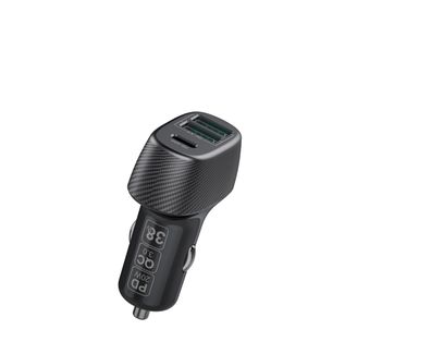 38W Multi Port 2x USB 1x Typ-C Auto-Ladegerät KFZ QC 3.0 Fast Charge schwarz