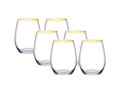 Pasabahce AMBER GOLD 420725 Weinglas Glas Kurz 570 ml 6er Set