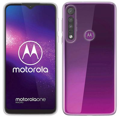 Motorola One Macro Silikon Handyhülle Transparent Schutzhülle TPU Case Cover Hülle