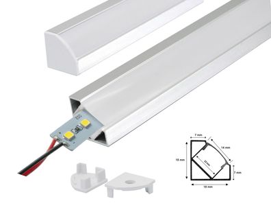 LED Aluprofil Aluminium Alu Schiene Winkelprofil Eckprofil mit LED Alu Strip Licht