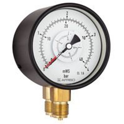 AFRISO RF-Differenzdruckmanometer 100 mm 0-6 bar, 1/2", rad Kl.1,6 D201