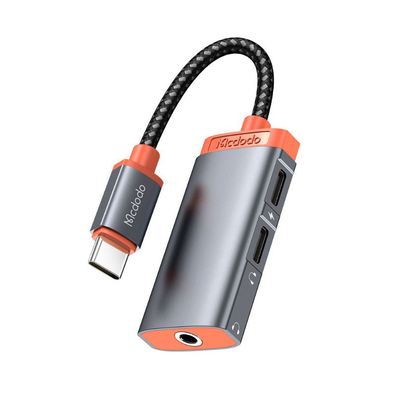 Mcdodo 3 in 1 Typ-C zu DC3,5 mm + Dual Typ-C PD Charing 60W Max Kopfhörer USB C